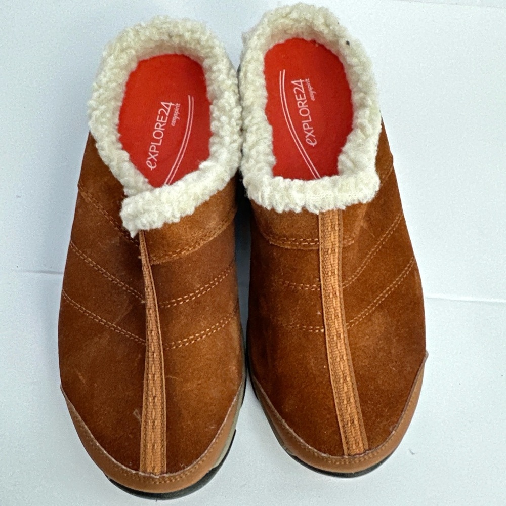 Easy spirit Faux Fur Explore 24 Slip On Size 6.5 Double Wide